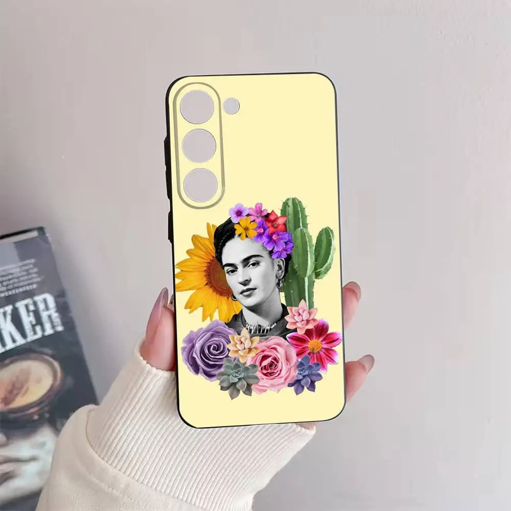 حافظة هاتف F-Frida-s K-Kahlo-g Art لهاتف سامسونج جالاكسي A 91,80,73,72,71,53,52,51,22,5G غطاء أسود ناعم مقاوم للصدمات