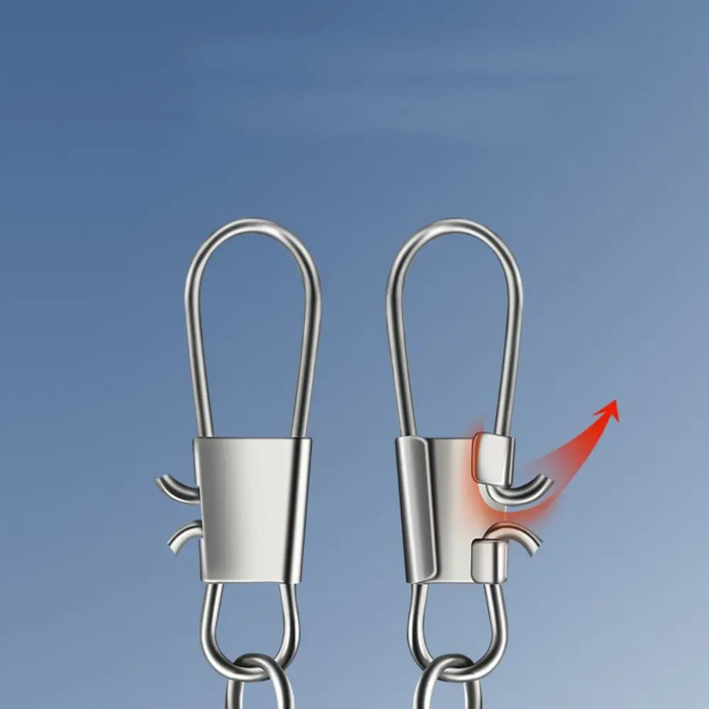 

100pcs/Pack Carbon Steel Swivels Fishing Connector Solid Rings Barrel Rolling Swivel Snap Fastlock Clips with Snap B-type Pin