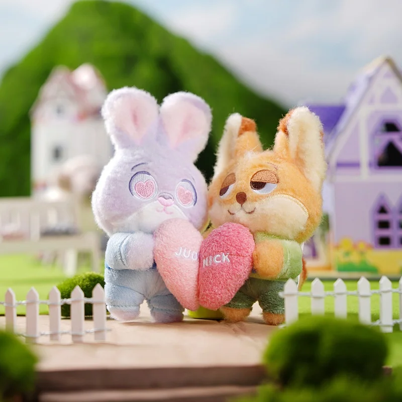 디즈니 Zootopia Judy Nick 마그네틱 플러시 키 체인 여자를위한 정통 배낭 펜던트 선물 박제 동물 장난감