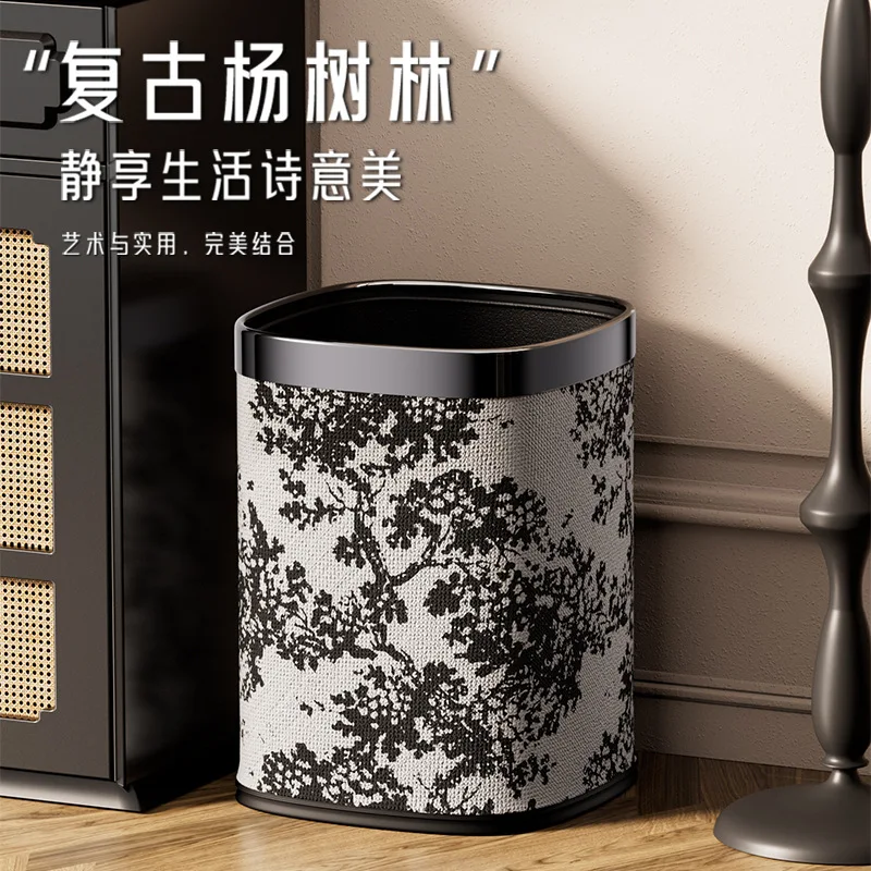 

Ретро тополь лес мусорное ведро бытовая большая гостиная спальня высокое качество металлическое мусорное ведро бытовой высокий смысл