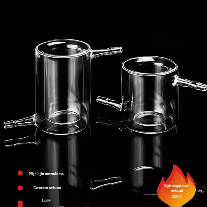 

Quartz glass double-layer cup photocatalytic cold trap reactor jacket vacuum beaker high temperature scale laboratory
