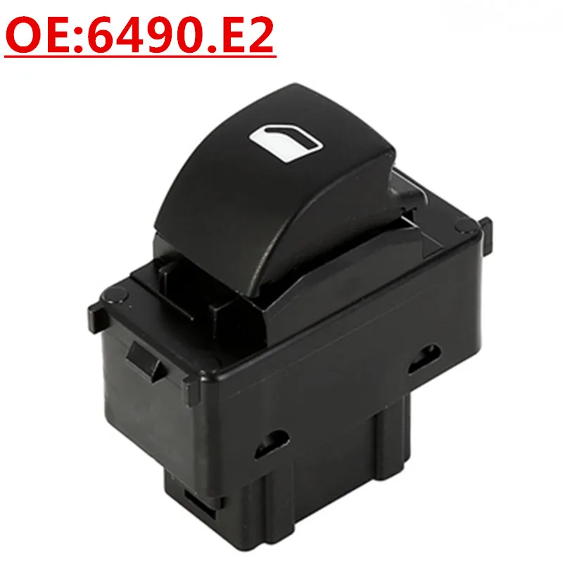 OEM:6490.E2 6Pins Window Switch for Peugeot 207 Partner Tepee Citroen Berlingo C3 Picasso Electric Door Button