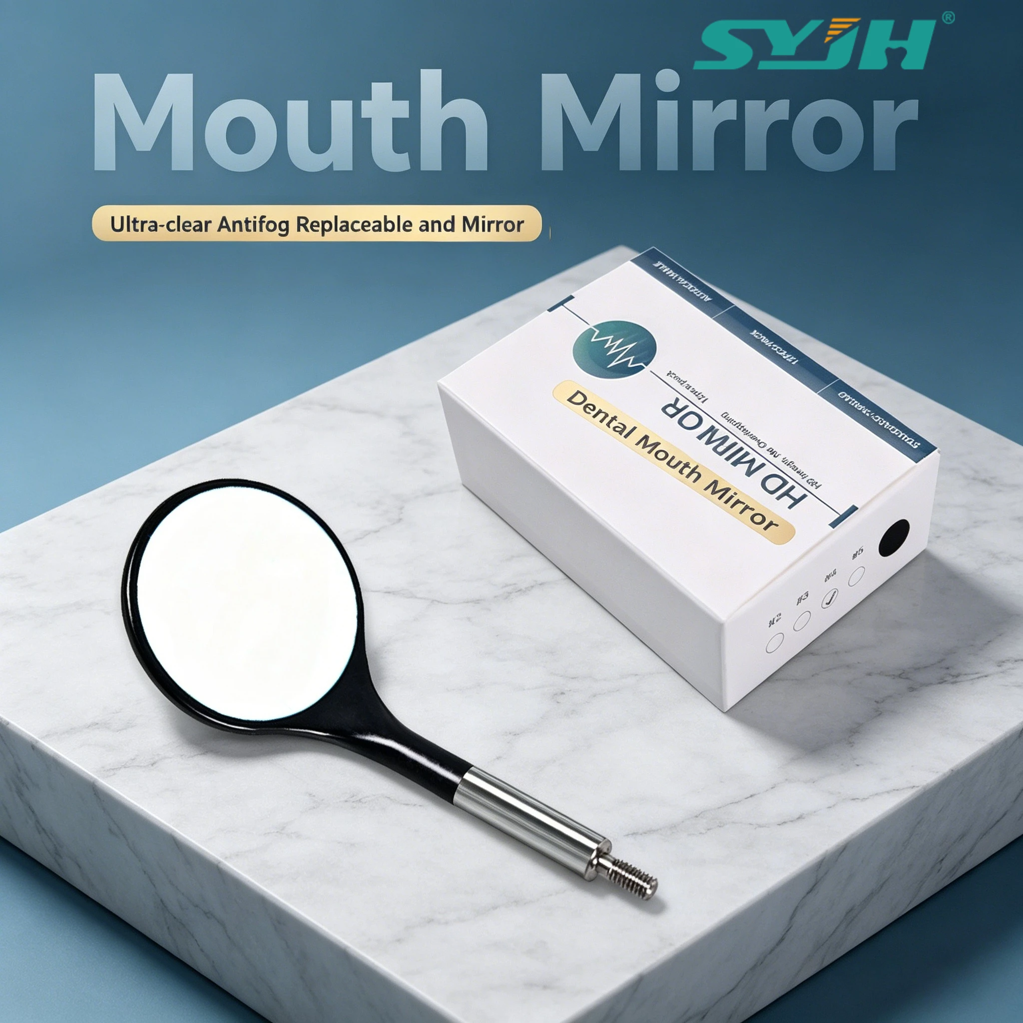 

Dental SYJH Anti-fog Mouth Mirror Surface Exam Mirrors Reflector Autoclavable Replace 12Pcs Ultra-clear Detachable Oral Mirrors