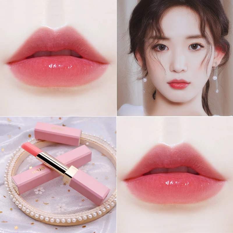 2 Colors Gold Bar Tube Lipstick Moisturizing Tinted Lip Balm Ultra-Rich Color Makeup Lips Cosmetics Dry Lip Care make up Tool