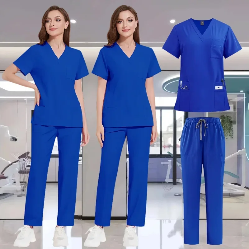 زي طبيب للعناية بالحيوانات الأليفة، شعر غير لزج، ملابس طبية للنساء من القماش الرقيق والخفيف للزي السريري الصيفي للمرأة