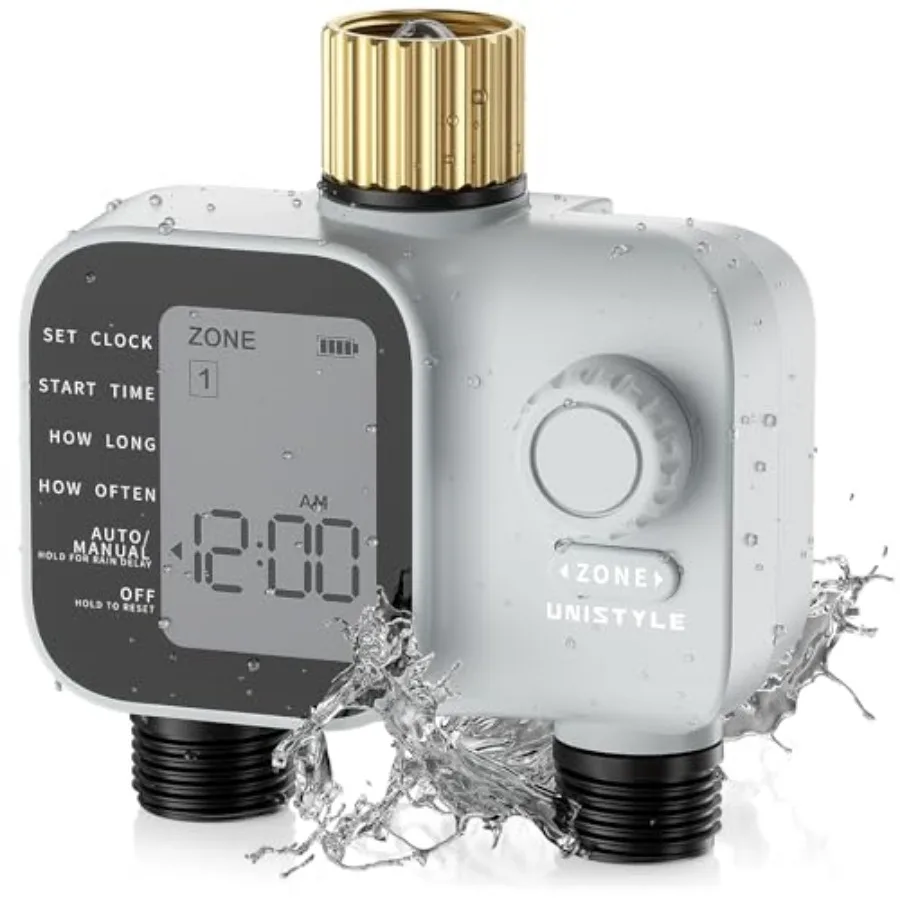 

All-New 07] Heavy Duty Sprinkler Timer with Brass Inlet Water Timer for Garden Hose with Rain Delay and Manual Water/Automatic