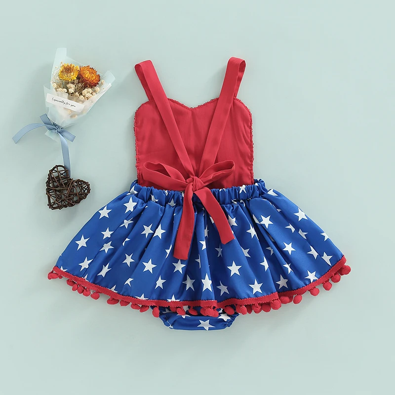 

Toddler Girls Cute Ruffle Sleeveless Romper Floral Printed Backless Jumpsuit with Bowknot Detail for Summer Beach Party