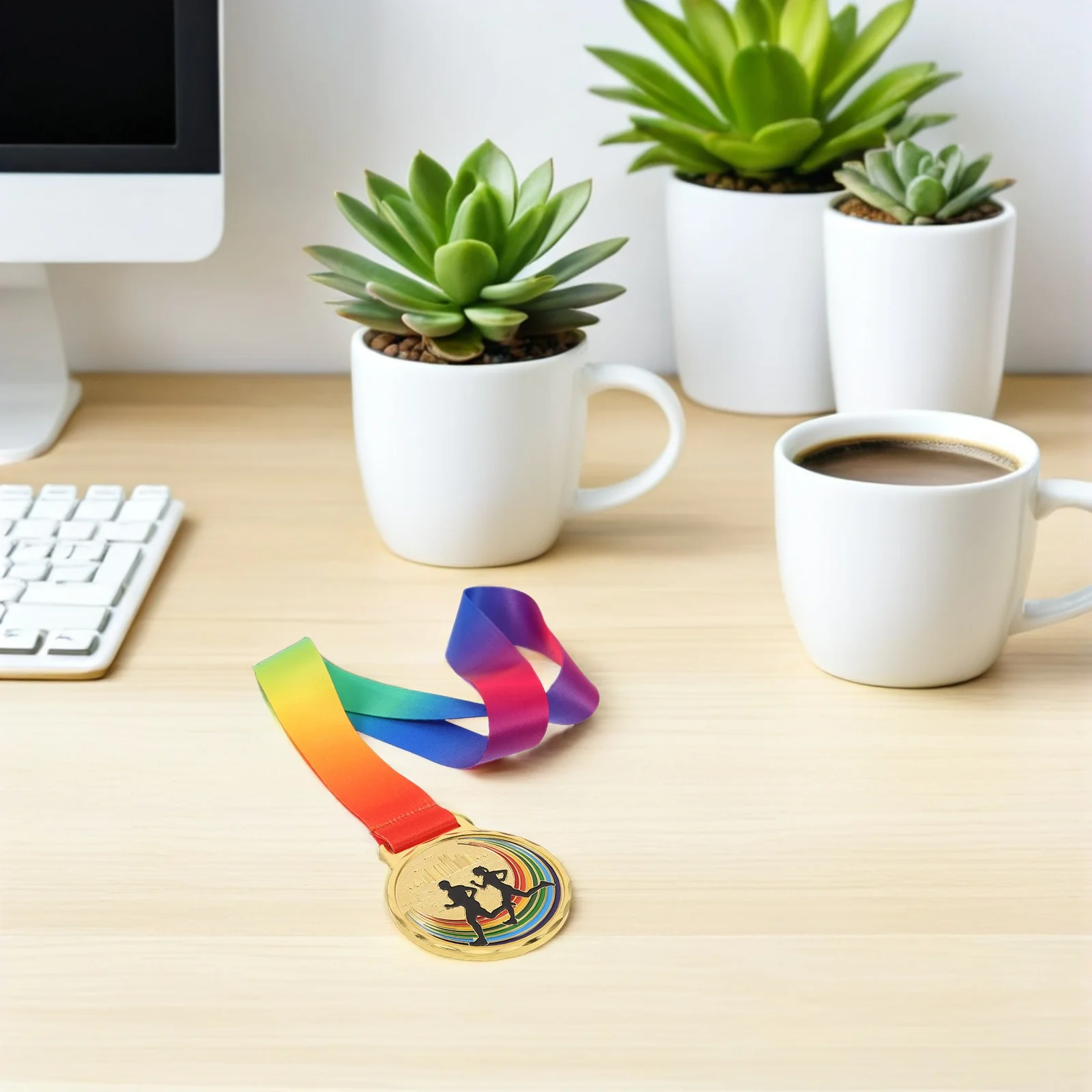 

Marathon Medal Running Award Zinc Alloy Sports Medal for Track Events Outdoor Competitions Achievement Prize with Neck Lanyard