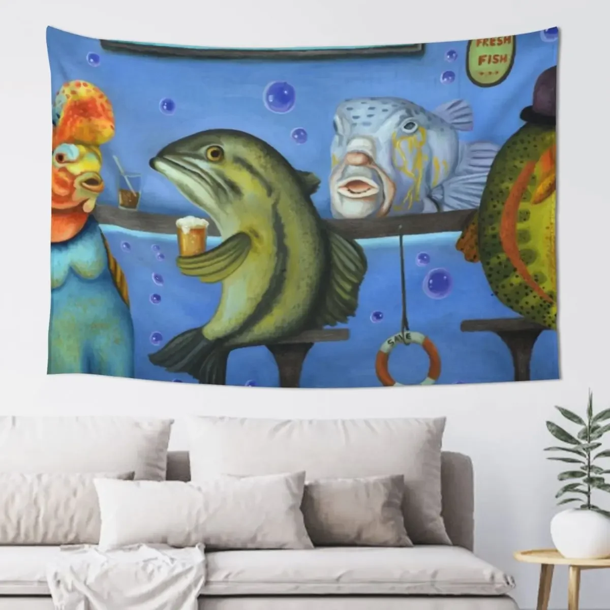 Drink Like A Fish Tapestry Home Decorations Aesthetic Wall Carpet Wall Coverings Home And Comfort Decor Tapestry