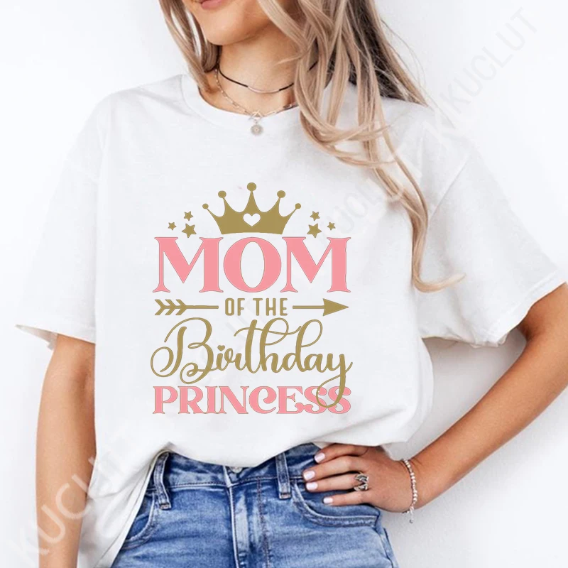 Family Matching Girl Princess Theme Birthday Party T-Shirts Family Gathering Matching Sibling Tees Adult Kids Aesthetic Y2k Tops