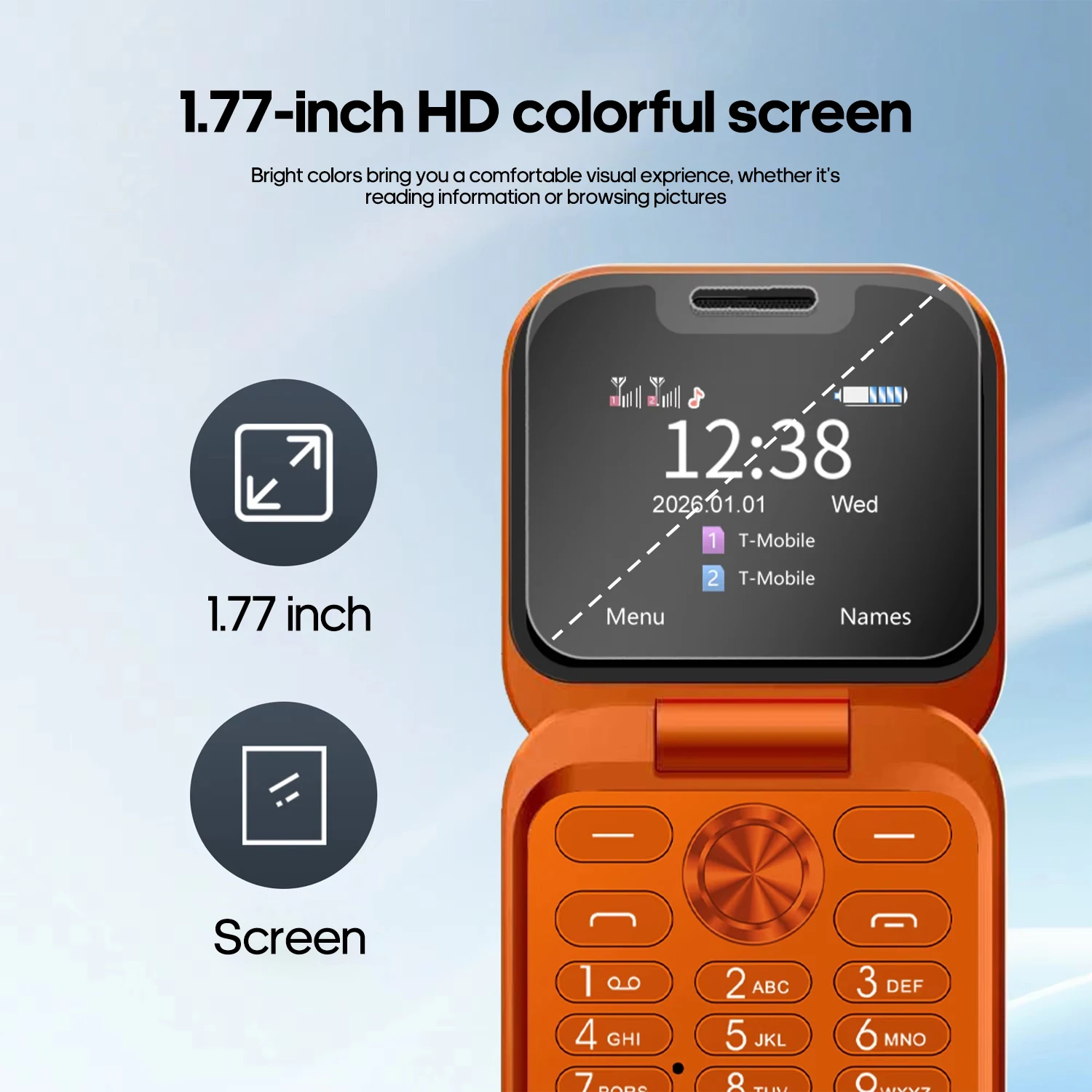 FUFFI-S24 Pro، هاتف صغير قابل للطي، هاتف مضيء، 2.4 بوصة، شبكة 2G، شريحة مزدوجة، يدعم حامل الهاتف، راديو FM، الهواتف المميزة #3