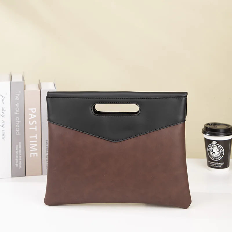 Multifunctional Envelope Clutch Pouch Cut‑out Handle Lightweight Business Document Hand‑held Storage Bag for Daily Commute