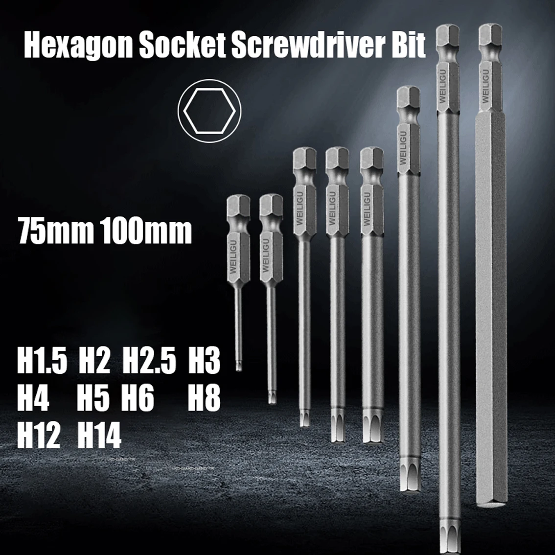 1Pcs 100mm Long Pneumatic 1/4 Air Screwdriver Tip 6.35 Rlectric Hand Drill Hexagonal Handle Screwdriver 6 Dquare Head Wrench