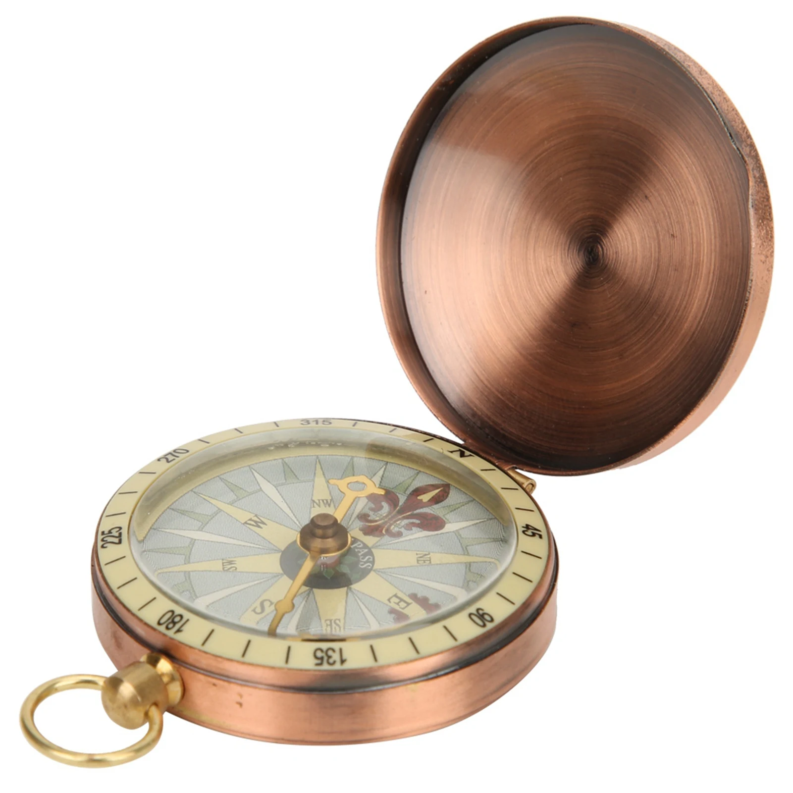 Draagbare Vintage Retro Metalen Koperen Hoes Zakhorloge Voor Kamperen Wandelen Varen Draagbare Vintage