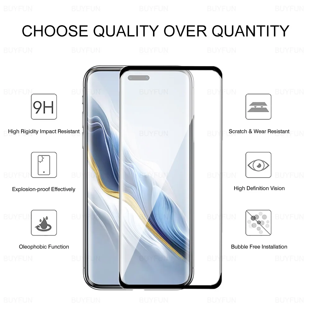 Cristal Curvo 2 en 1 para Honor Magic6 Pro 5G, Protector de pantalla de lente de cámara para Honor Magic6Pro Magic 6Pro 6 pro 5g, vidrio templado HD