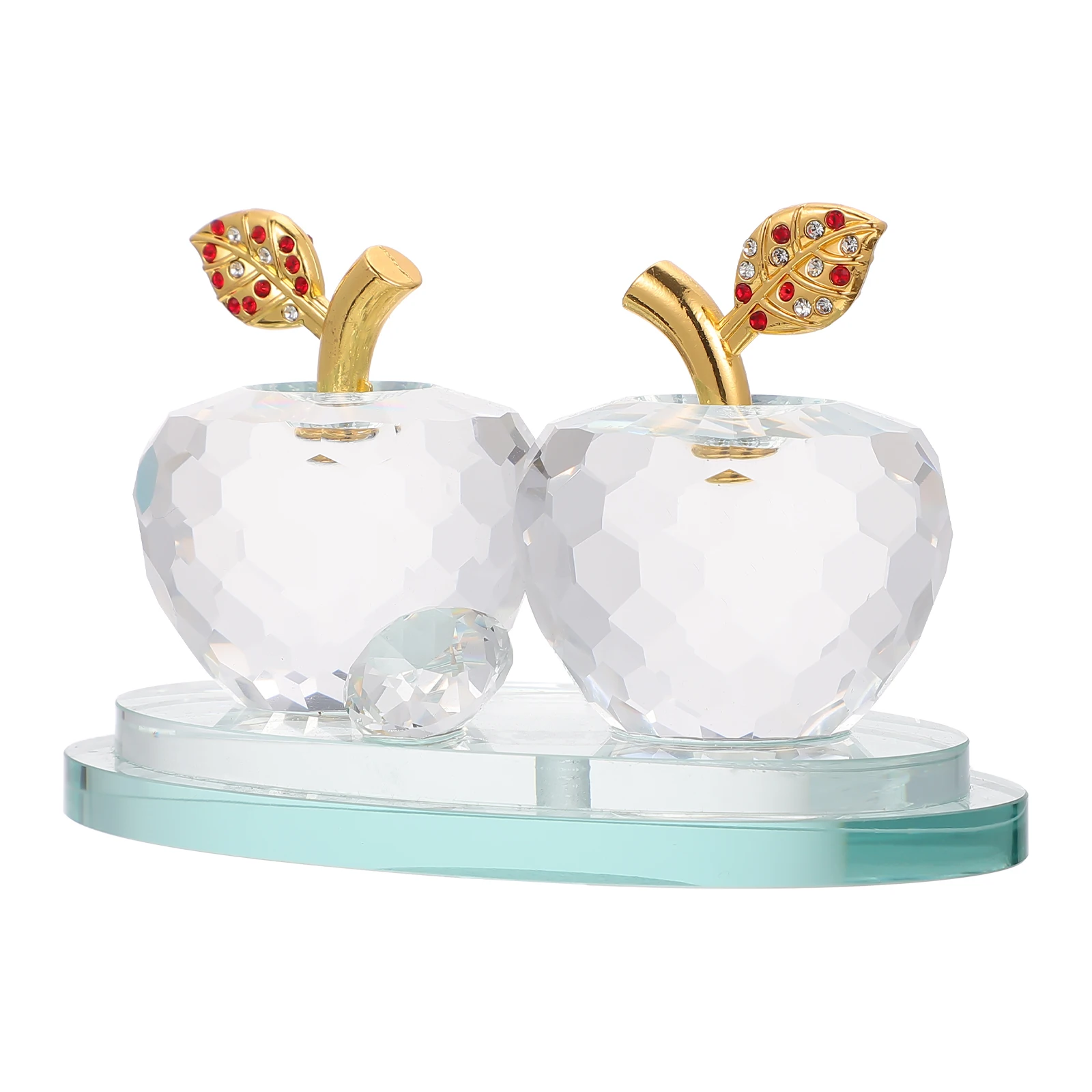 

1Pcs Crystal Apple Ornament Car Interior Decor Christmas Desktop Luckiness Home Decoration Perfect Gift Paperweight