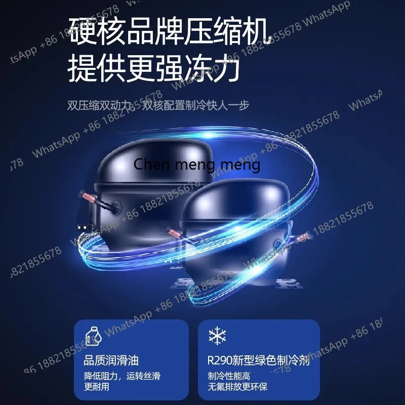 Geladeira comercial de temperatura dupla cozinha freezer refrigerado vertical grande capacidade seis portas freezer