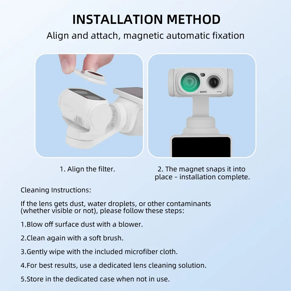 BRDRC Magnetisches Weitwinkelobjektiv Weiß für Insta360 Luna Ultra Kamera Erweiterte Weitwinkel-Filter Creator Fotografie-Zubehör – Detail 12