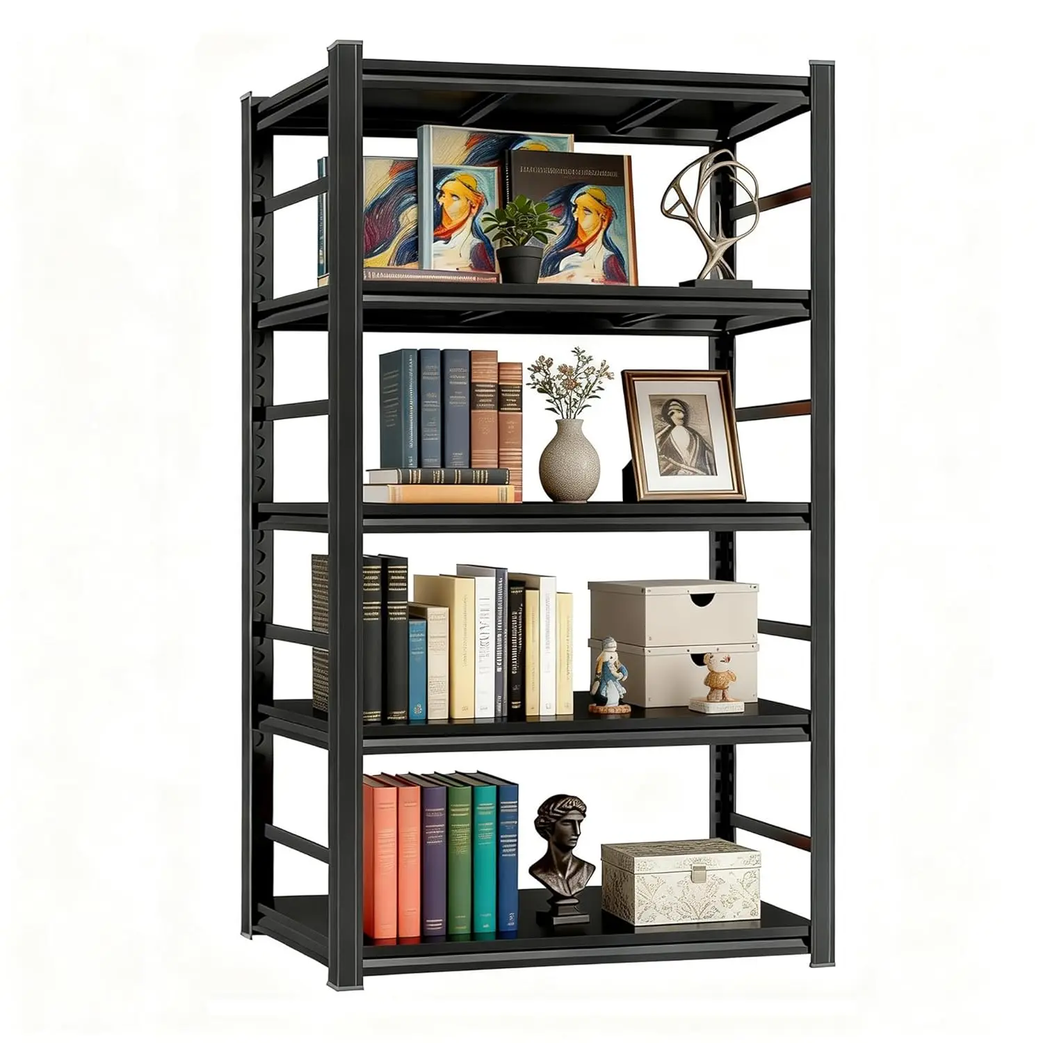 

Металлический стеллаж на 5 полок, регулируемый, усиленный, промышленный, 72x35.4x15.8 дюймов, для гостиной, спальни, библиотеки, на заказ