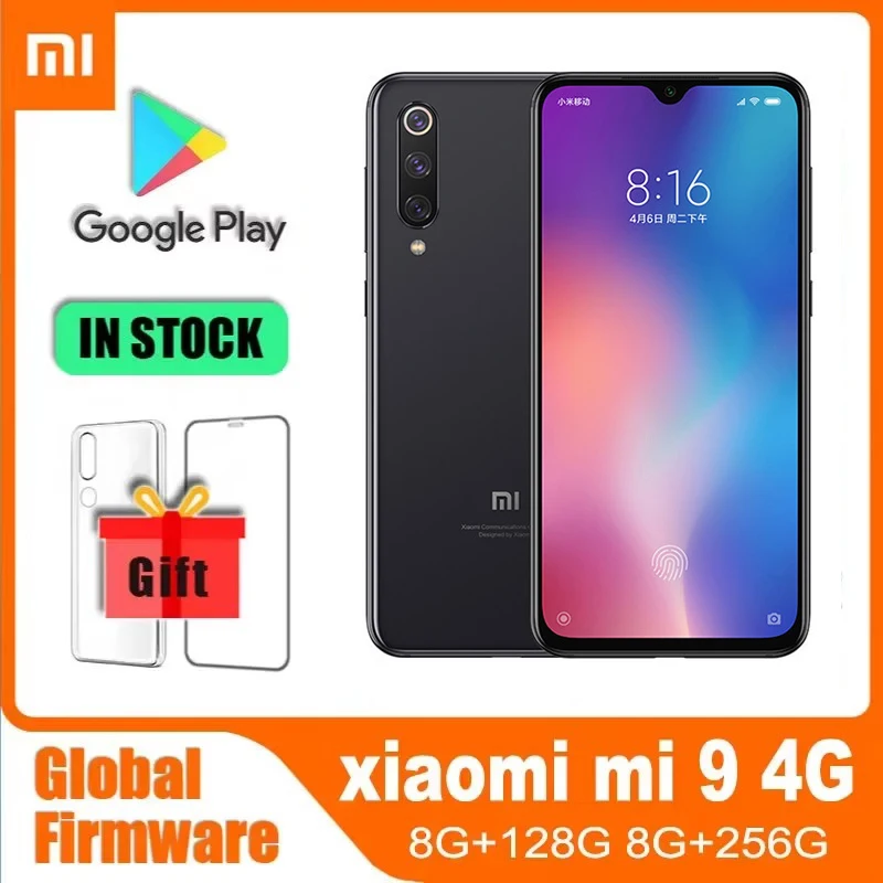 Xiaomi 9 Global ROM Global rom smartphone snapdragon 855 6G 128G 48MP+16MP+20MP CE 6.39 2340x1080 3300mAh used phone