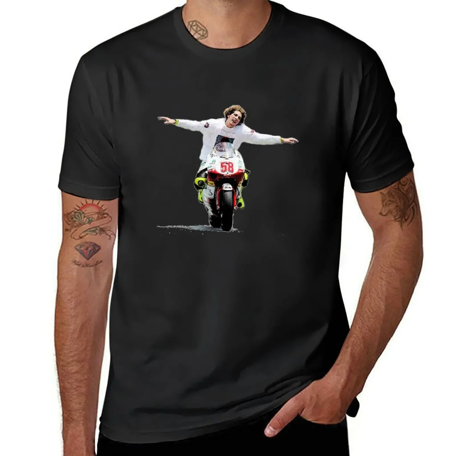

Super Sic Marco Simoncelli Celebrating T-Shirt essential t shirt custom shirt oversized t shirt men clothing