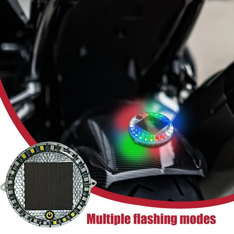 Car Solar Charging-free Anti-rear Collision And Explosionproof Safety Light Motorcycle Brake Tail Light Modified Flash Light
