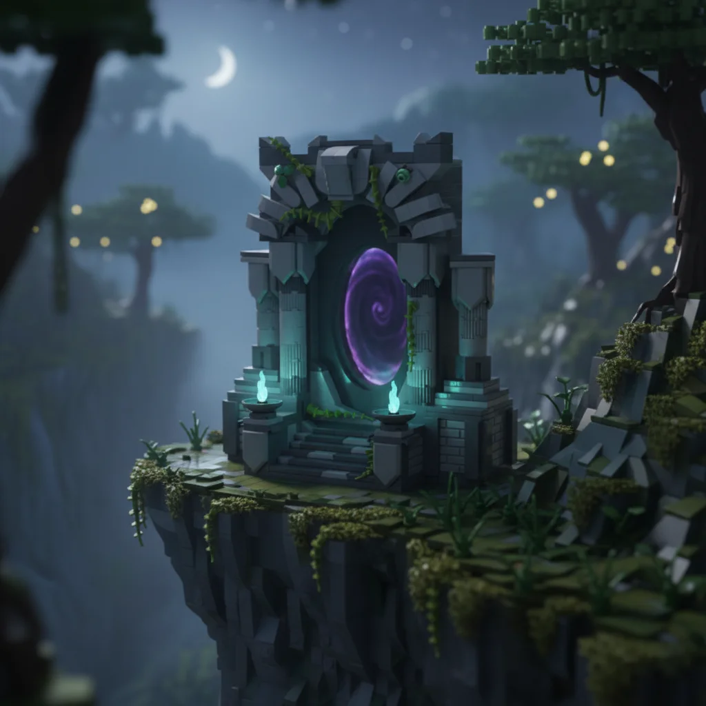 

MOC Forgotten Gate Archway Building Blocks Set, Fantasy World Portal Model, DIY Creative Assembly Toy, Adult Kids Gift