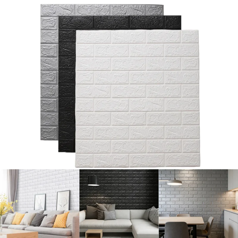 77 cm x 70 cm selbstklebende 3D-Wandaufkleber-Tapete, schmutzabweisende Dekoration für Wohnzimmer, TV-Hintergrund, Innenwand