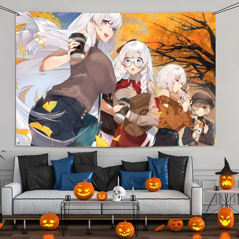 A-Azur Lane Flags Aesthetic Wall Tapestry Printed Wall Hanging Living Room Party Outdoor Decor