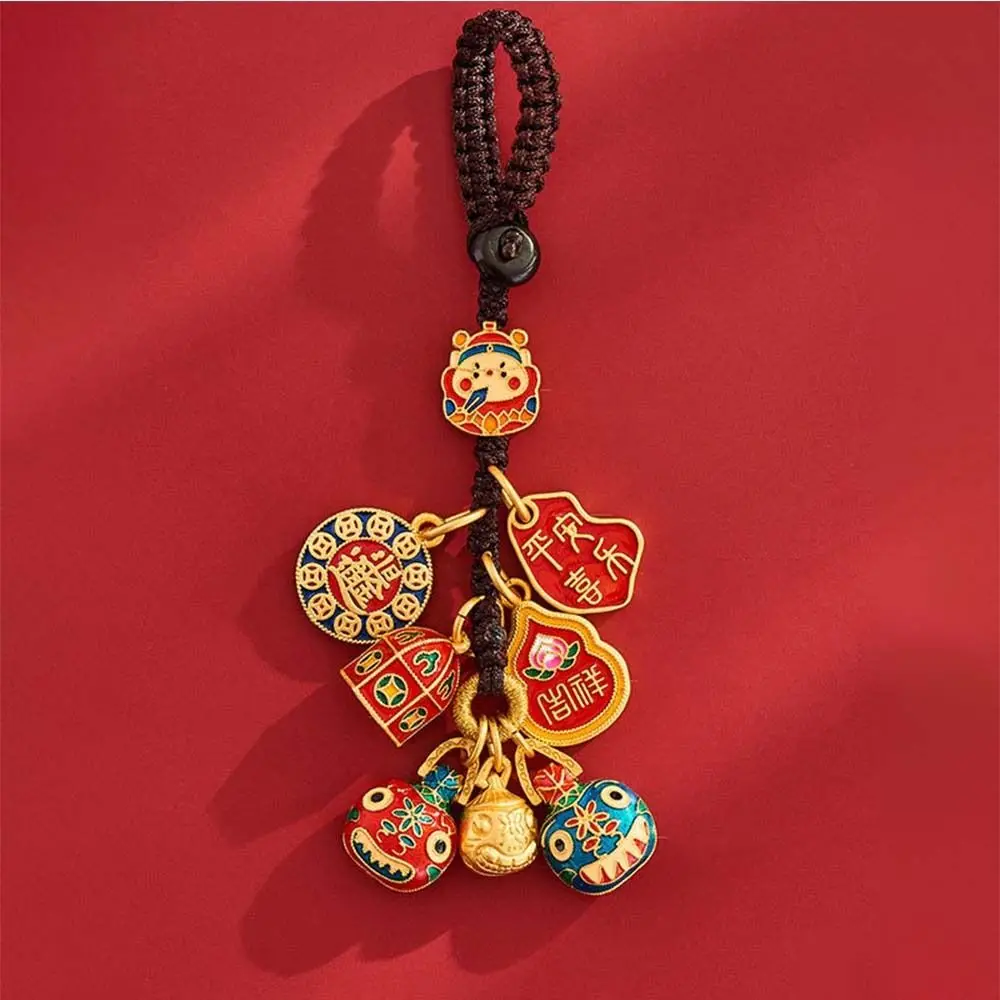 قلادة صغيرة مفاتيح السيارة سحر مفتاح السيارة السحر النمط الصيني بلوتوس محظوظ المفاتيح قصيرة الحبل المنسوجة يدويا مفتاح سلسلة حزام الرجال #2
