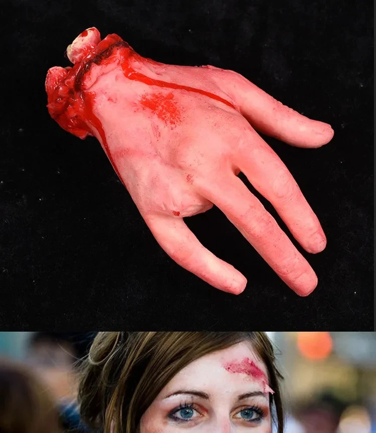 Abgetrennte Gliedmaßen Requisiten Halloween Blutige Requisiten Halloween Blutige Dekorationen Gefälschte Blutige Hand Falsche Hände Dekor Menschlicher Körper Dekorieren – Detail 1