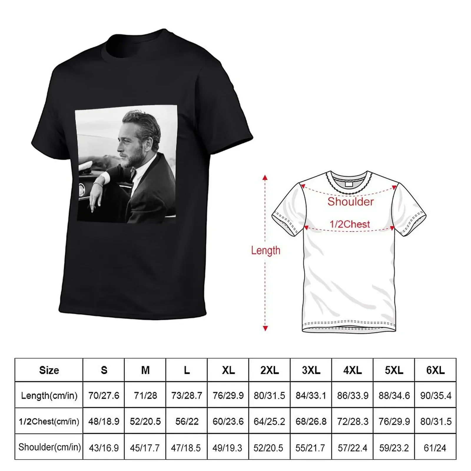 Paul Newman Poster T-Shirt tops graphic t shirt vintage korean fashion mens graphic t-shirts