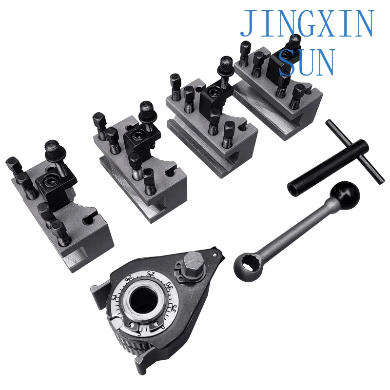 Aa-European/A-European Style 40-position Quick Change Tool Holder Post Set set for Swing Dia 300-500mm,QCTP Turret Kit