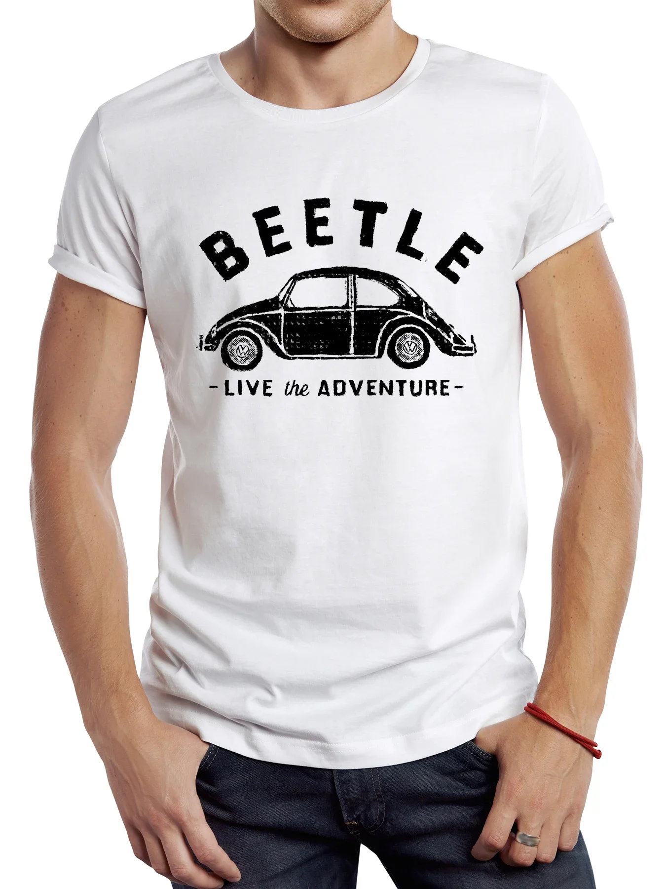 TEEHUB Vintage Buggy Car Men T Shirt Graphic Retro Beetle Cloth Casual Classic Cars Tops Hipster Tee