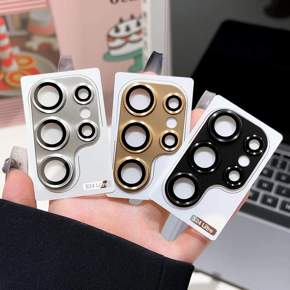 1Set Metal Camera Lens Protector Glass For Samsung  S25 S26 Ultra Full Cover Metal Lens Protection Glass For S25 Plus
