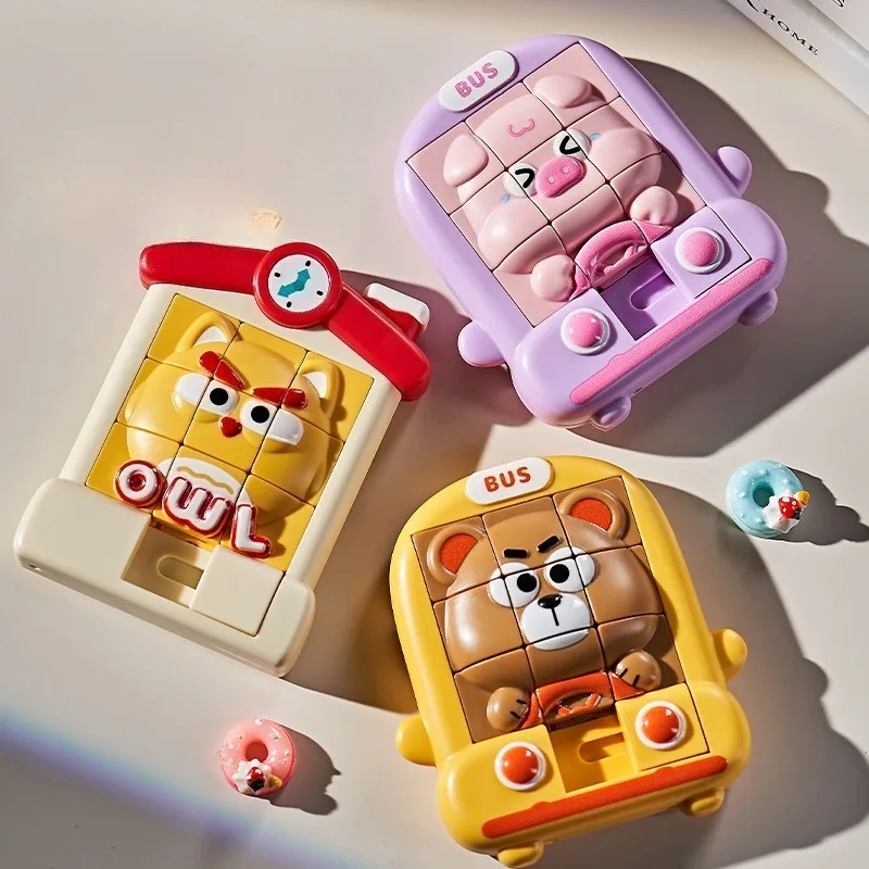 Huarong Dao 3D スライドパズル 早期教育迷路パズルおもちゃ モンテッソーリ知能ゲーム 思考トレーニング用 子供のおもちゃ