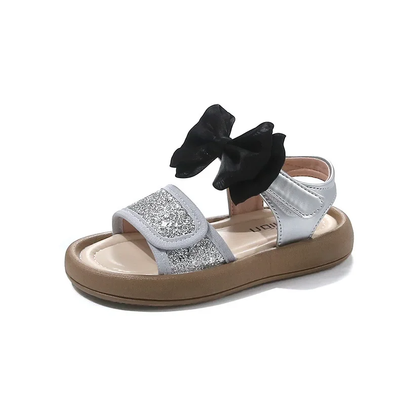 

Girls Sandals 2025 Summer Fashion Bling Desinger Open-toe Princess Shoes Soft Non Slip Comfortable Outdoor Beach Shoes Sandals
