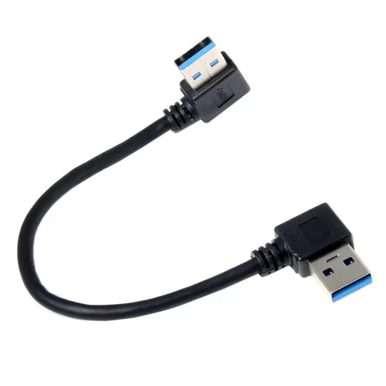 USB 3.0 Type-A 90 Degree Right Angled To Right Angled Data Cable For Hard Disk Computer 15cm