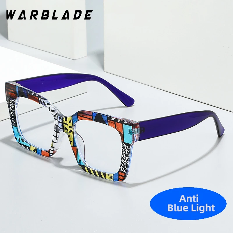 

2025 Colorful Women's Square Anti Blue Light Blocking Glasses For Eye Health Fashion Unique Transparent Decorative Glasses Woman