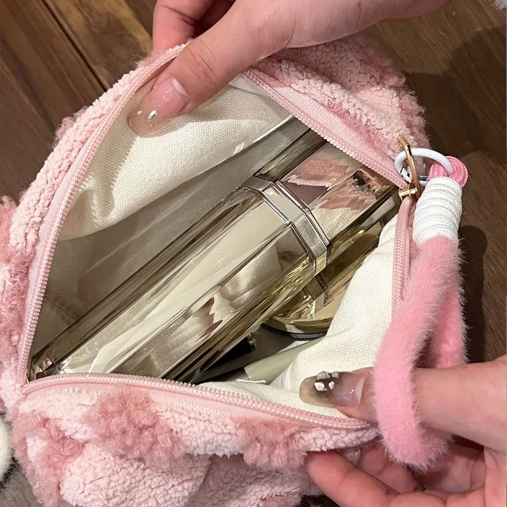Kawaii Love Heart Makeup Bag Large Capacity With Handle Toiletry Bag Portable Travel Organizer Cosmetic Bag Stationery