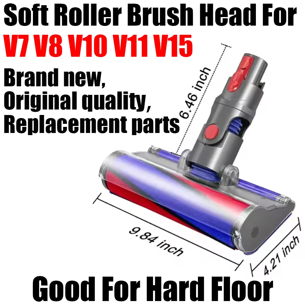 Vervangende borstel en filter voor Dyson V6 V7 V8 V10 V11 V12 V15 DC-serie stofzuigers, voor harde vloeren.