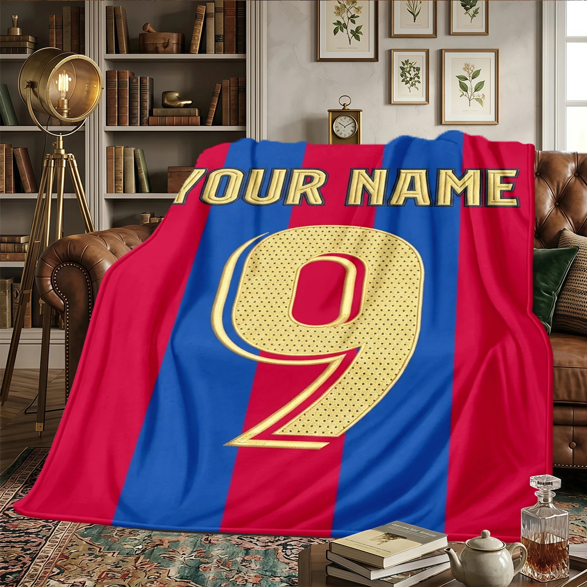 Name Custom Team, World Football Sport Printed Flannel Blanket, Warm Cozy, Perfect for Bedroom Sofa Chair Picnic -HYQ1