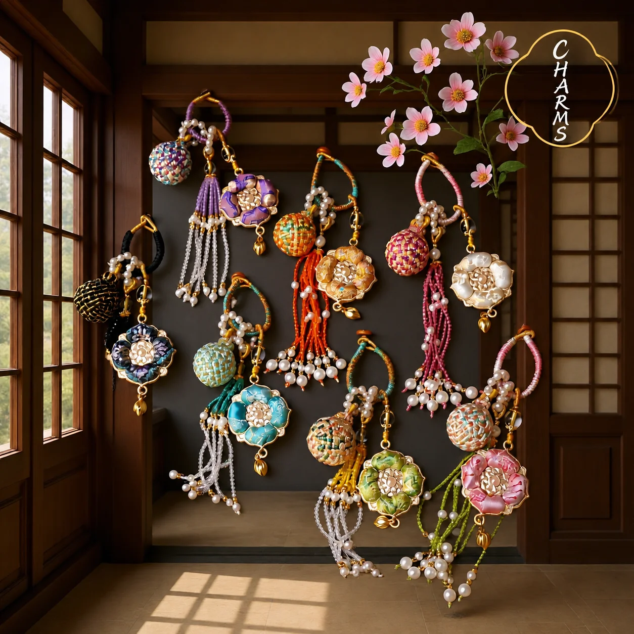 Handwoven Keychain Elegant Bag Charm Song Brocade Keychain Literary Lucky Fortune Charm For Blessing Gift Friends Car Interior