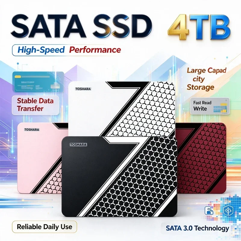 Portable External SSD, Colorful High-Speed Solid State Drive, 500GB-4TB Multi Capacities, Secure Backup for Laptop & Desktop PC
