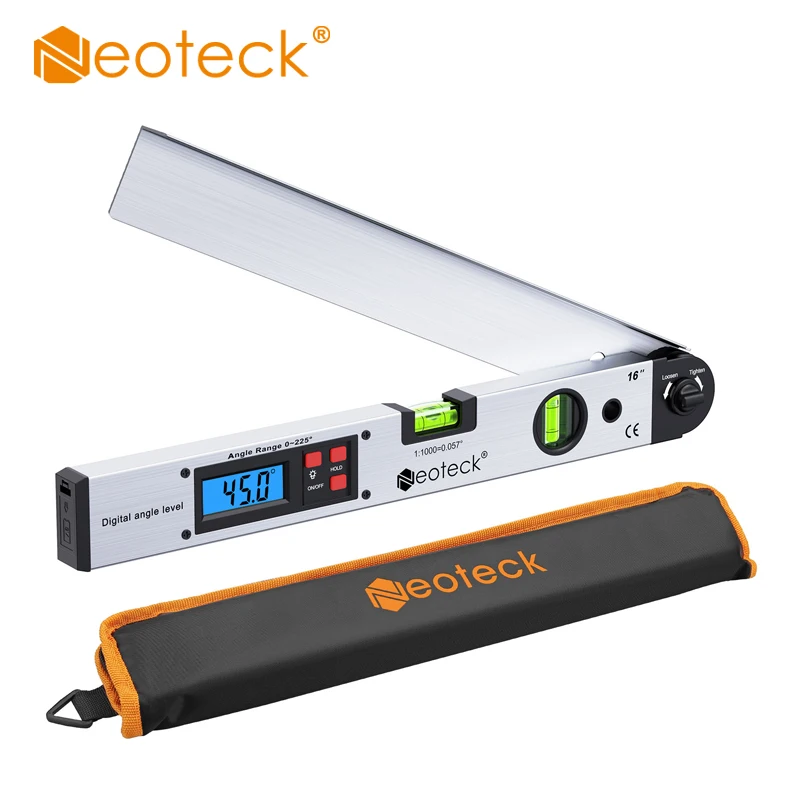 Neoteck 400mm LCD Digital Protractor Spirit Level Angle Finder Gauge Meter 0~225° Electronic Angle Ruler Measure Tool