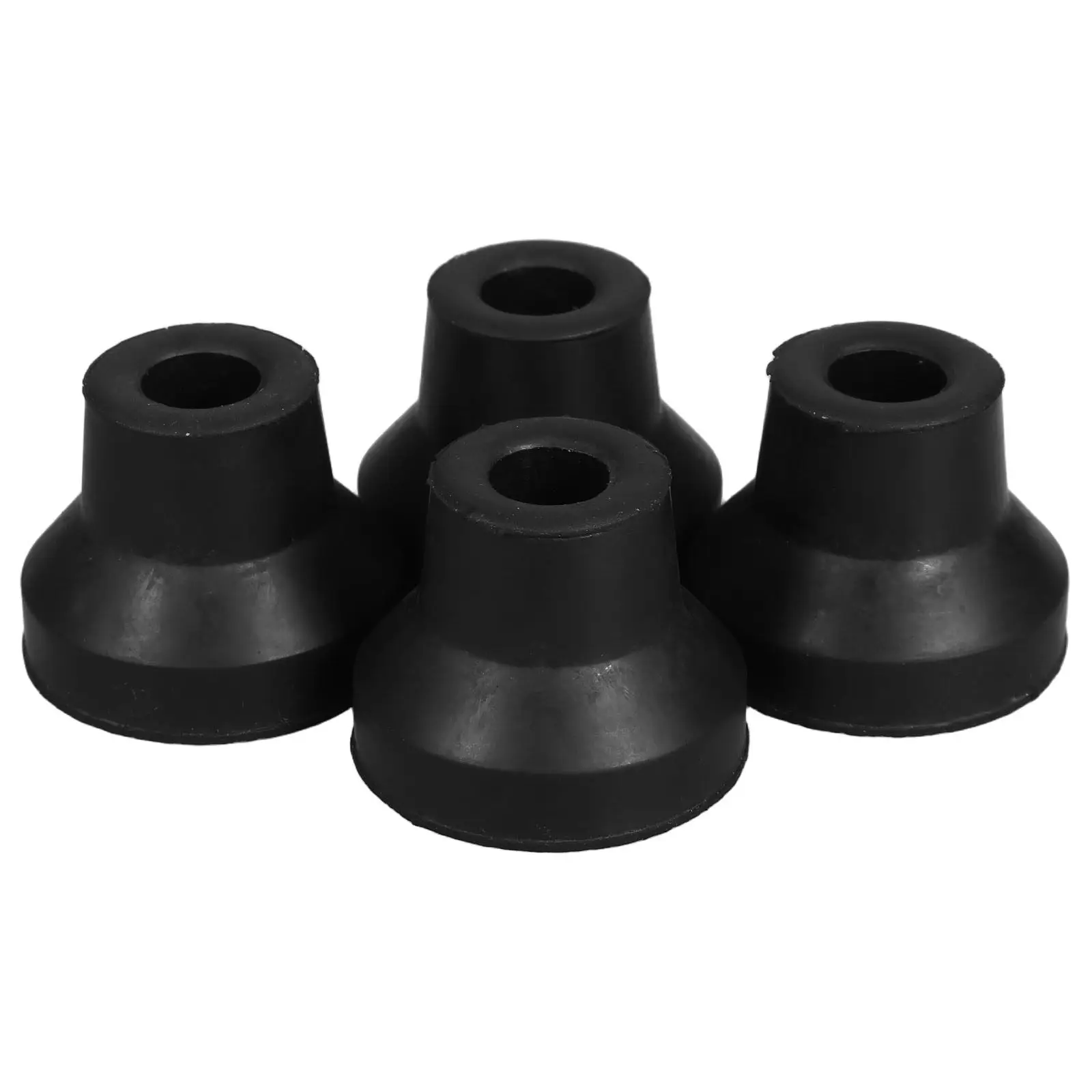 4Pcs Sturdy Quad Cane Tips Rubber Non-Slip Crutch Feet Caps Extra Stability Lightweight Portable Universal Walker Tips