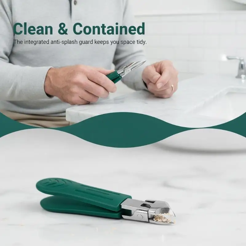 Stainless Steel Angled Edge Nail Clippers Sharp Rust Resistant Blade Non-Slip Handle Sturdy Nail Cutter for Home Salon Use