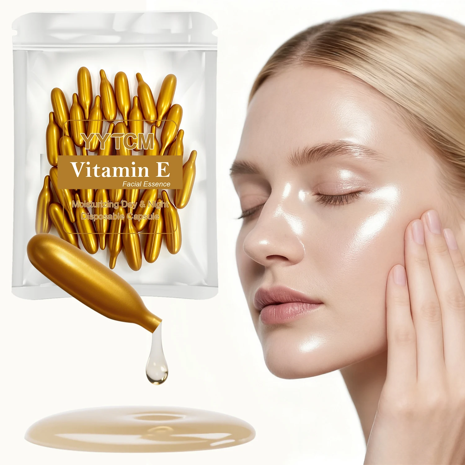Vitamin E Serum Capsules, Single-Use Essence Capsules, Hydrating and Moisturizing Facial Skin 30/40/50/60/90/120/180 Count