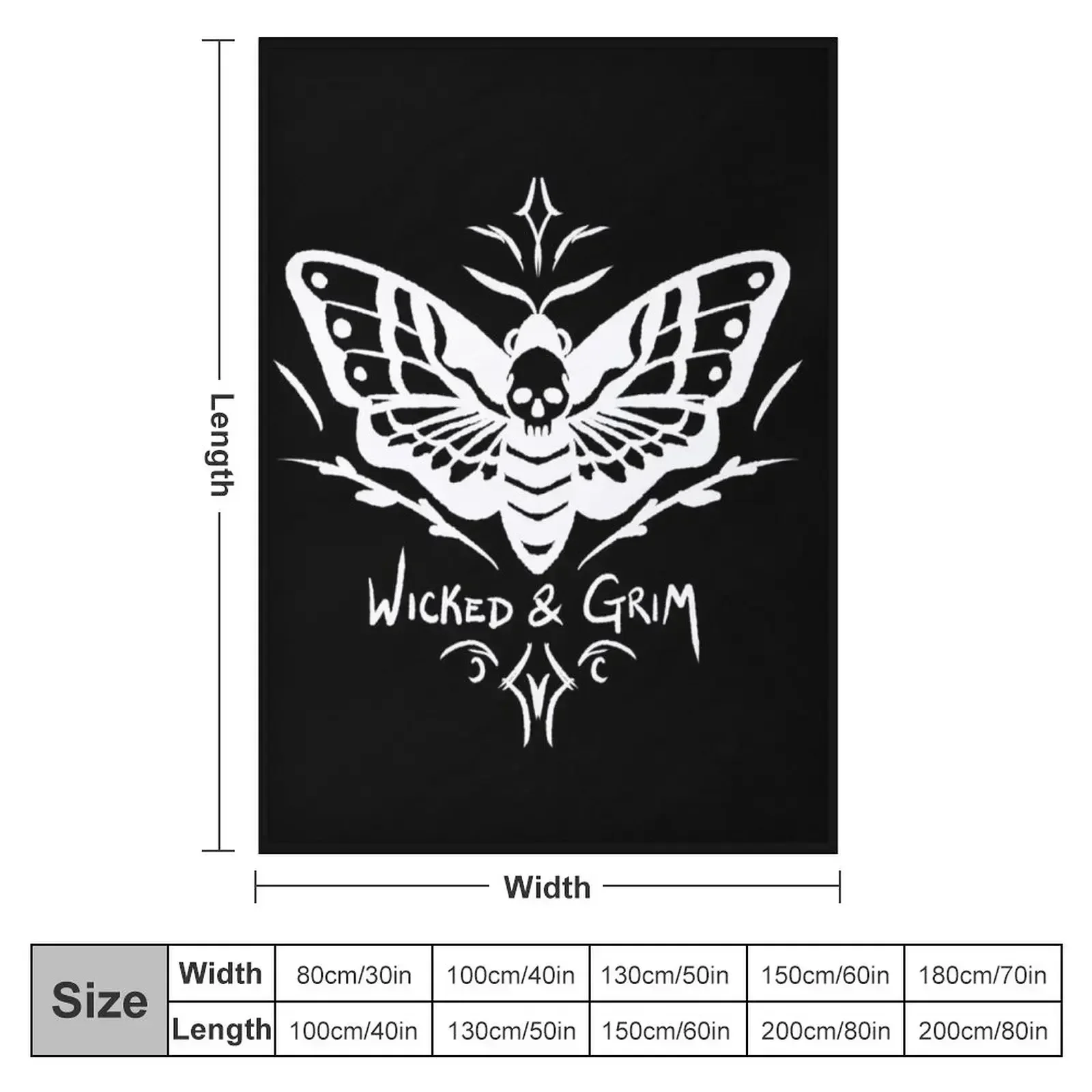 Death Head Moth Design Throw Blanket couch cozy soft plush fuzzy picnic outdoor blanket