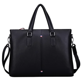 Nesitu Black Real Skin Genuine Leather Cowhide 14'' Laptop Men Briefcase Messenger Bags Office Male Portfolio Shoulder Bag M1905